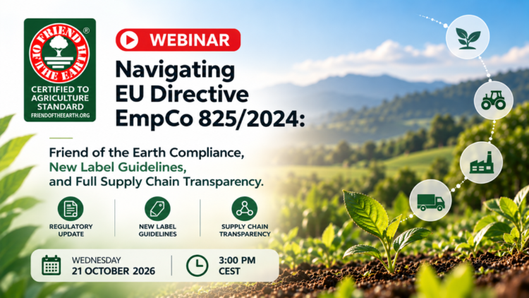 Webinar “Navigating EU Directive EmpCo 825/2024: Friend of the Earth Compliance, New Label Guidelines, and Full Supply Chain Transparency.” 